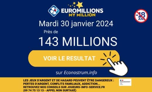 Résultats EuroMillions de la FDJ du mardi 30 janvier : un méga jackpot de 143 millions d'euros